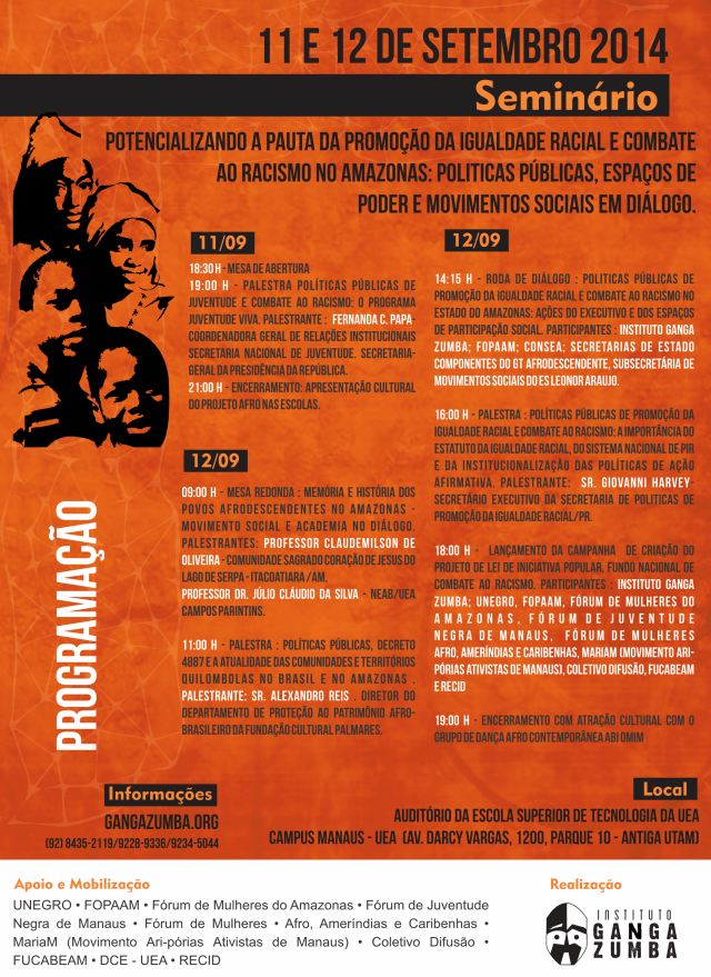 Programação Seminário 11 e 12 de setembro